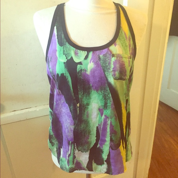 Sleeveless blouse multicolored