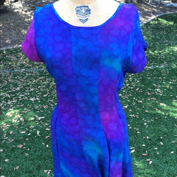 Vintage Silk Watercolor Dress