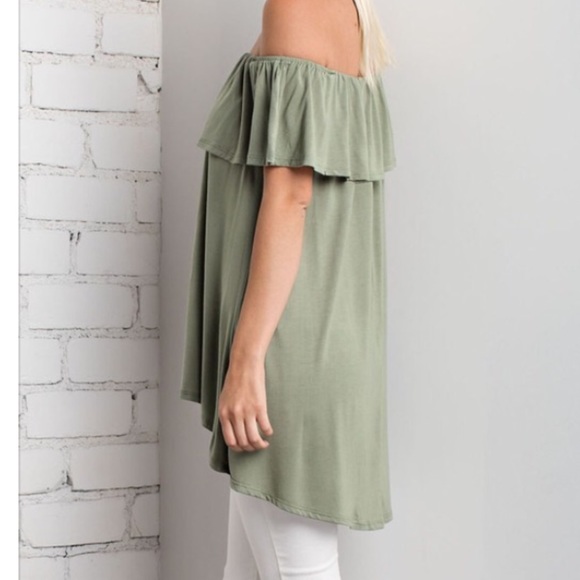 Off shoulder Tunic -Olive sale ✅ - Picture 2 of 4