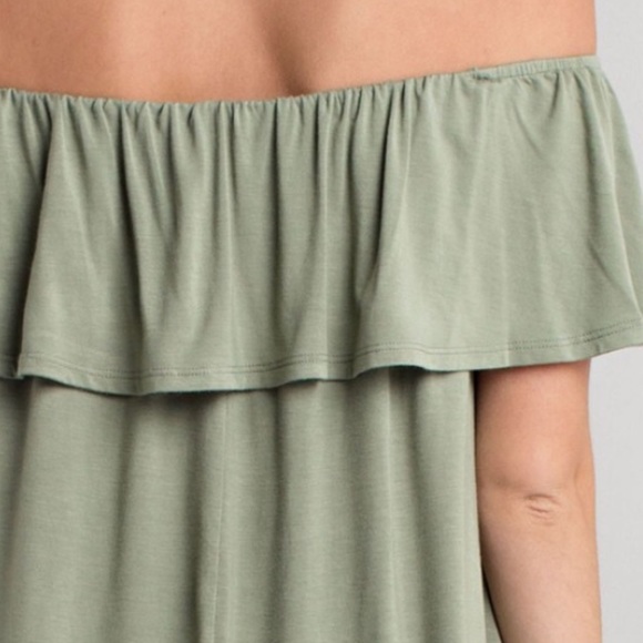 Off shoulder Tunic -Olive sale ✅ - Picture 3 of 4