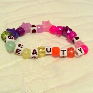 “Beauty" beaded bracelet