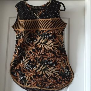 Brown black printed shift dress