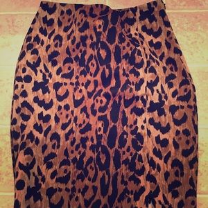 Leopard Print Pencil Skirt