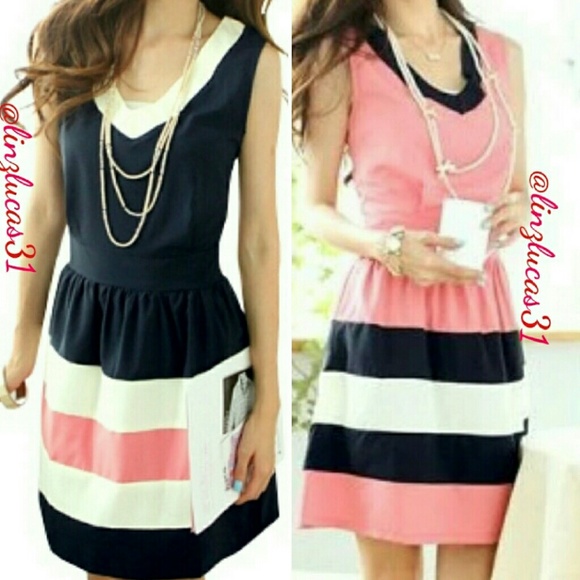 Dresses & Skirts - STRIPED CHIFFON A-LINE DRESS, NWT