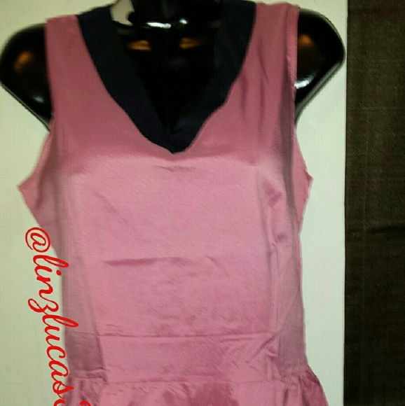 STRIPED CHIFFON A-LINE DRESS, NWT - Picture 2 of 3