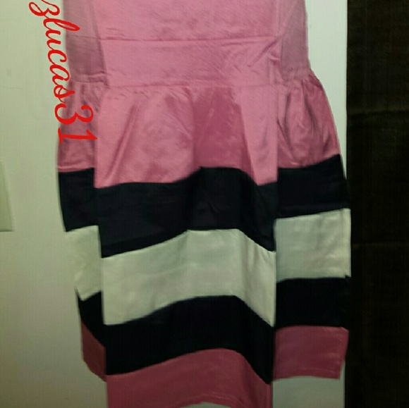 STRIPED CHIFFON A-LINE DRESS, NWT - Picture 3 of 3