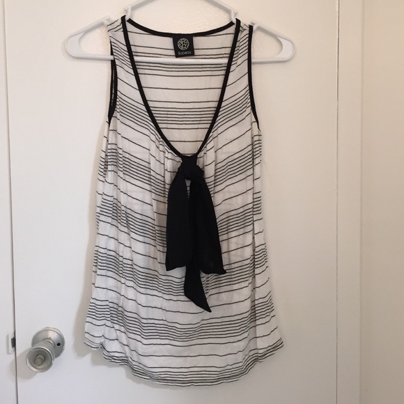 Black/White Striped Tank Top