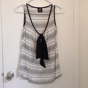 Black/White Striped Tank Top