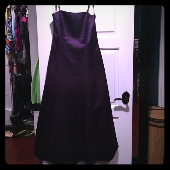 Jessica McClintock purple formal dress with pink