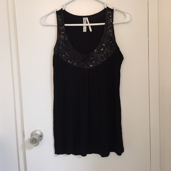 Black Tank Top w/ Sequins