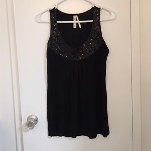 Black Tank Top w/ Sequins