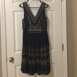 Meadow Rue navy beaded dress