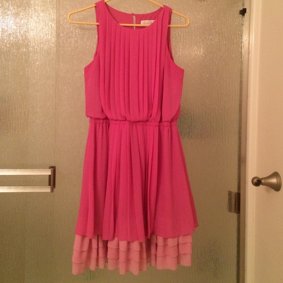 Jessica Simpson pleated chiffon layered dress