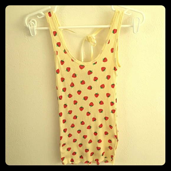 Strawberry tank top with back bow