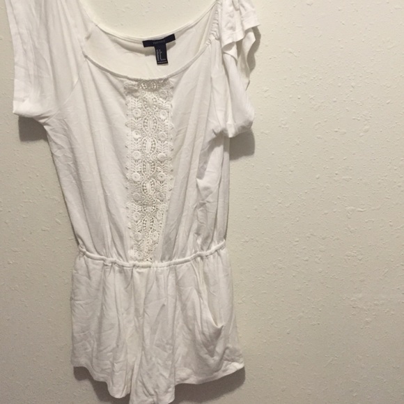 White crochet romper