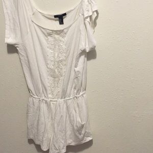 White crochet romper