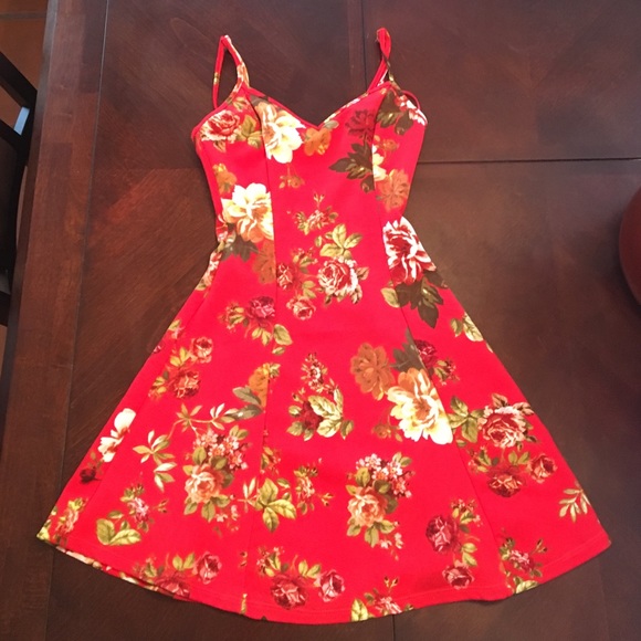 Red Floral Summer Dress