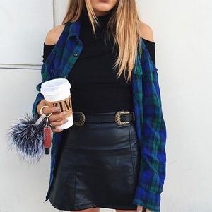 Black Cold Shoulder Top