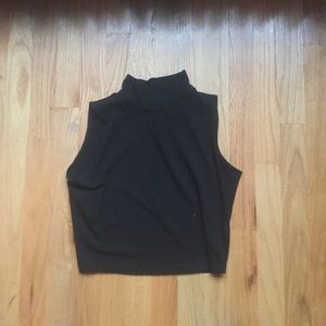 Black turtleneck crop top