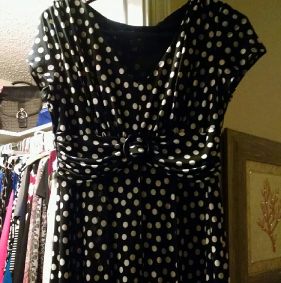 Black and white polka dot dress