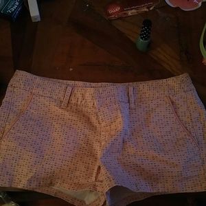 Pink butterfly jean shorts