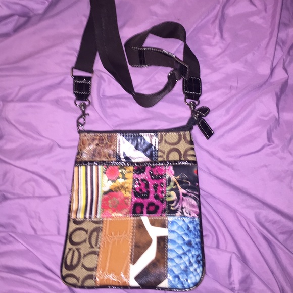 Multi print patched bag