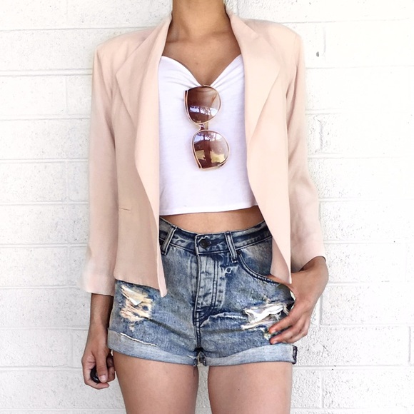 CAbi Jackets & Blazers - Cabi powder pink cropped blazer