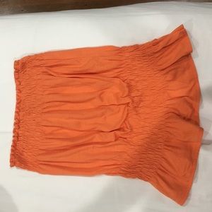Orange Strapless Top
