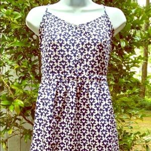 JCrew Factory Printed Cami Dress Size 2 Navy/white