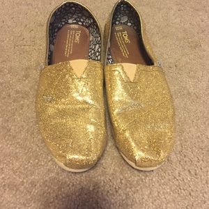 Gold Glitter Womens Toms