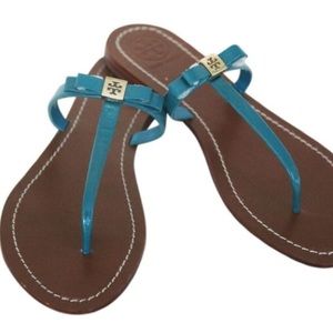 Tory Burch Teal flip-flop sandals