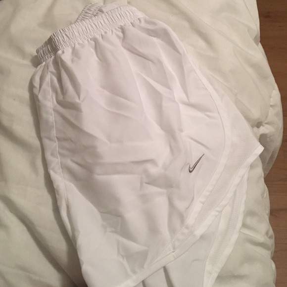 All white nike dri-fit shorts