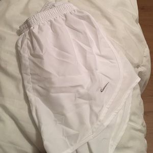 All white nike dri-fit shorts