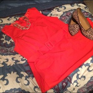 Redish Orange belted dress