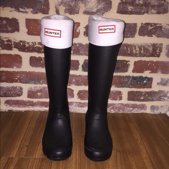 Black orginal tall Hunter Rain Boots