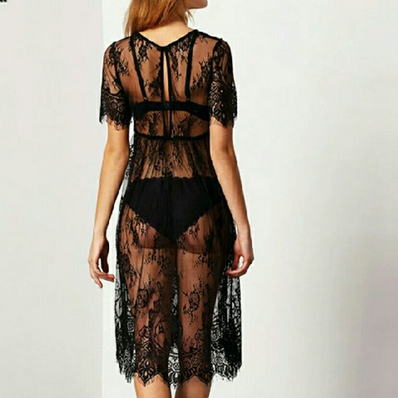 Sexy Women Lace Midi Dress/Coverup - Picture 2 of 4