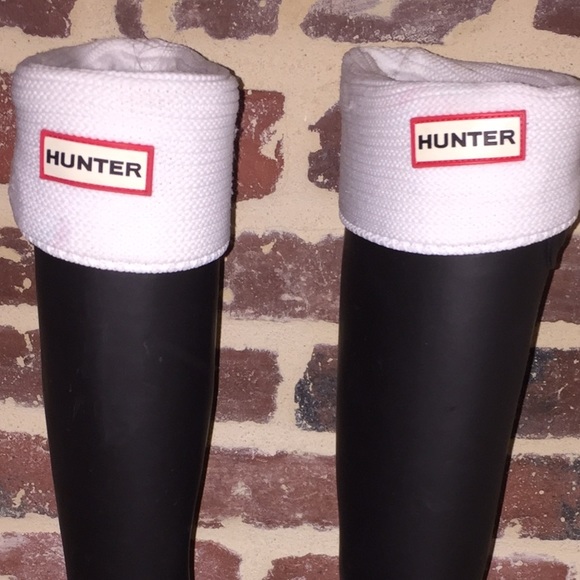 Hunter Rain boot white socks