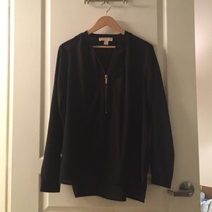Authentic Michael Kors Long Sleeve Zipper Blouse