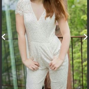 Cream lace jumpsuit