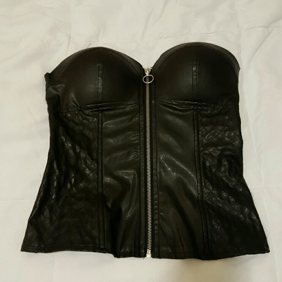 Sexy, leather Corset top-