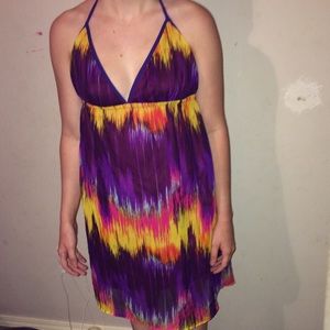Multi colored halter summer dress
