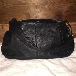 Black leather HOBO shoulder bag