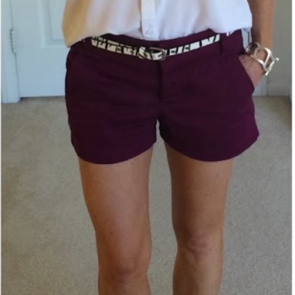Jcrew 4" chino shorts deep burgundy.