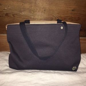 Navy Lacoste canvas tote