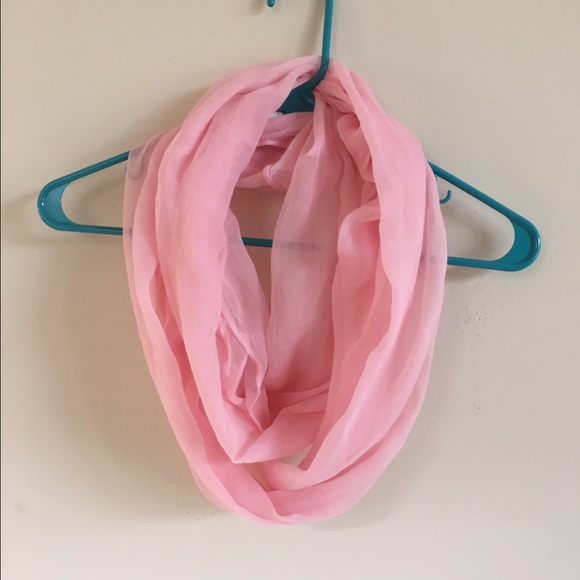 Pink Chiffon-Like Infinity Scarf