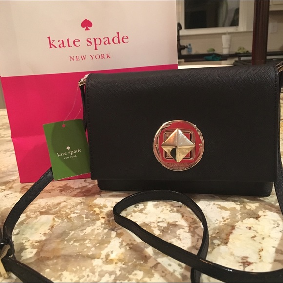 Kate Spade Black Crossbody Purse W/ Silver Clasp
