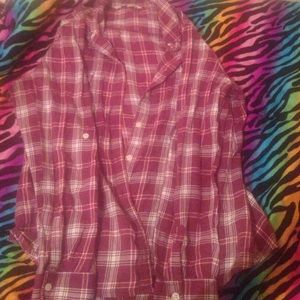 Long sleeved, plaid, flannel