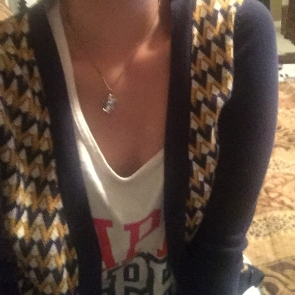 Gold & Blue Design Cardigan - Picture 4 of 4