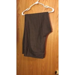 Brown Plaid Dress Pants