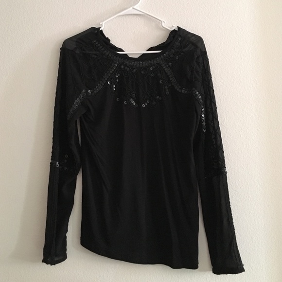 Long sleeve jeweled dress top